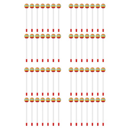 Haztholf 56 Stück SERIES Lollipop Trommel, Schlägel, rund, Regenbogen, Himmel, Schlagzeug, Kunststoffstöcke, Stöcke, Stöcke, Stöcke, für Kinder, Kinder