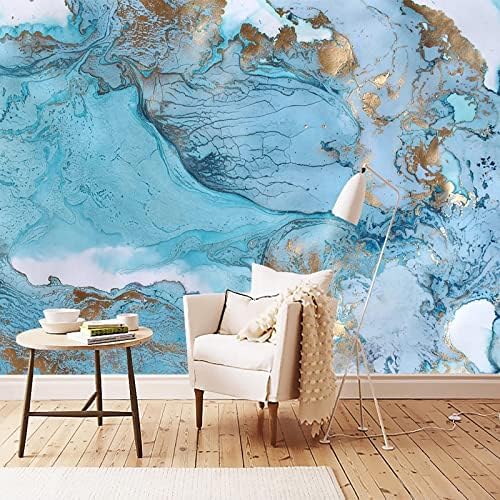 XLMING Abstraktes Ölgemälde Blaue Landschaft Mit Wolken Und Nebel Tintenspritzer 3D Tapete Home Dekoration Wohnzimmer Sofa Schlafzimmer Tv Hintergrund Wand-430cm×300cm