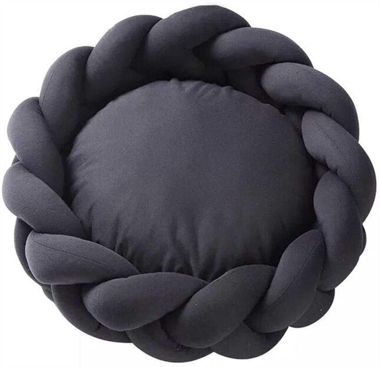 Katzenbetten Weiches Warmes Handgemachtes Stricken 5CM Dickes Kissen Rund Welpe Kätzchen Hundesofa Waschbar Nest für Kleine Hunde Katzen (Farbe : Dark Gray, Größe : 30cm/11.8inch)