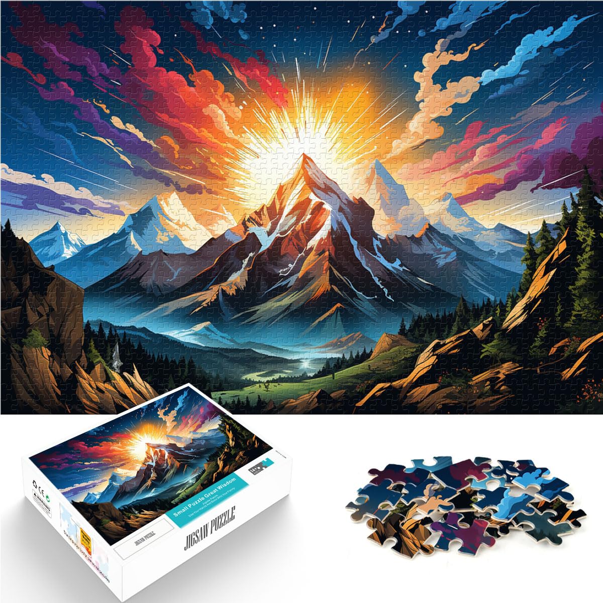 Spielzeug-Puzzle Schöne und wundervolle Weltlandschaft, 1000-teiliges Puzzle für Erwachsene, Holzpuzzle, anspruchsvolles, schwieriges Puzzle, 1000 Teile (50 x 75 cm)