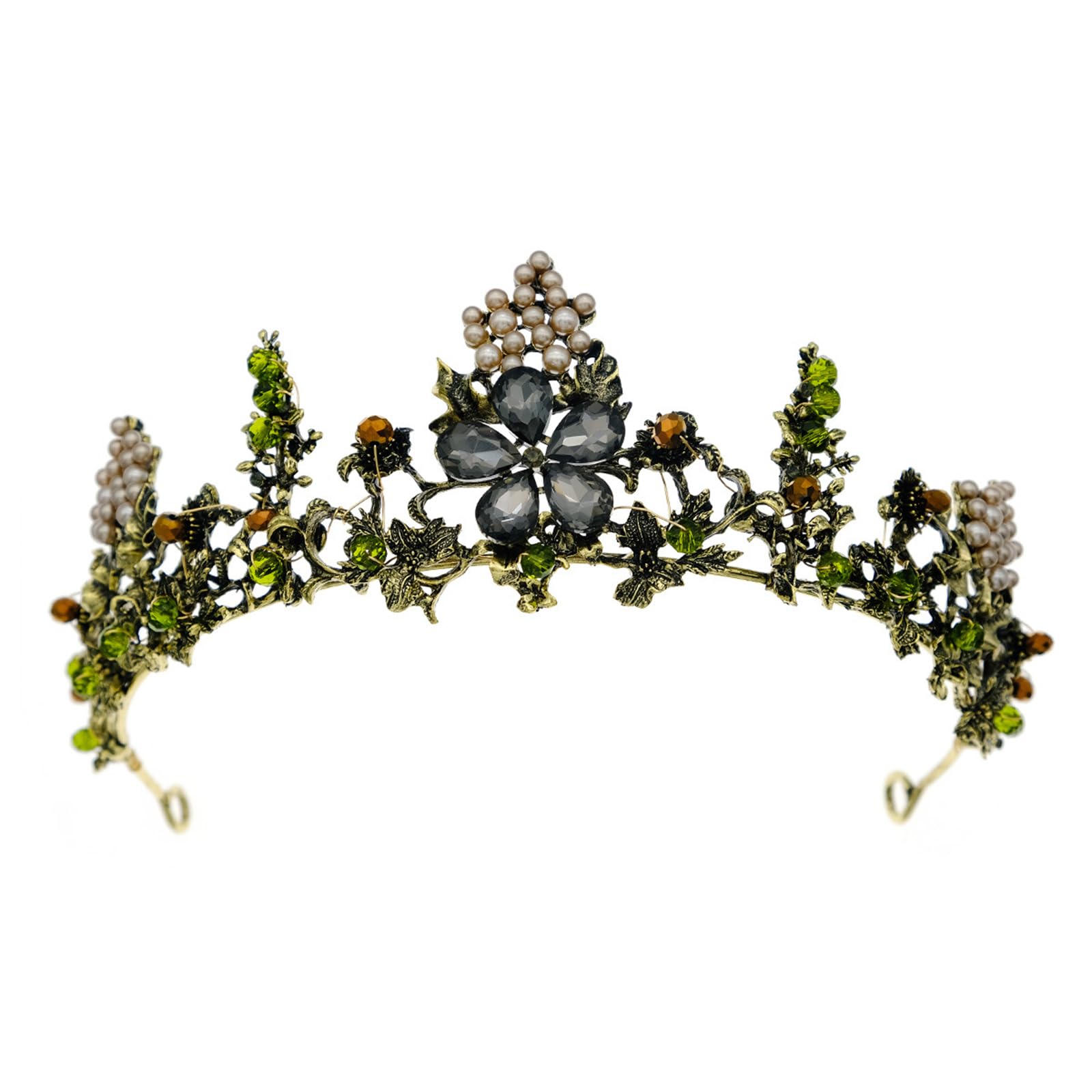 Zarte Tiaras mit floralen Nieten, unverwechselbare Metalllegierung, Blumenkronen, verziert mit funkelnden Strasssteinen für Damen