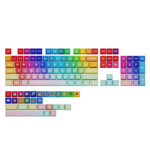 XDA Profil Tastenkappen 133 Tasten Regenbogenfarben Dickes PBT Für Mechanische Gaming Tastaturen Ersatz Tastenkappen 133 Stück Regenbogen Tastenkappen XDA Profil Kompletter Satz Tastenkappen