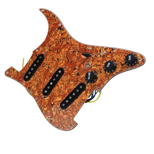 Standard-Pickguard-Tonabnehmer 7-Wege-Typ, voll bestücktes, vorverdrahtetes Schlagbrett, SSS-Single-Coil-Tonabnehmer, exquisites Set für E-Gitarre (Color : N)