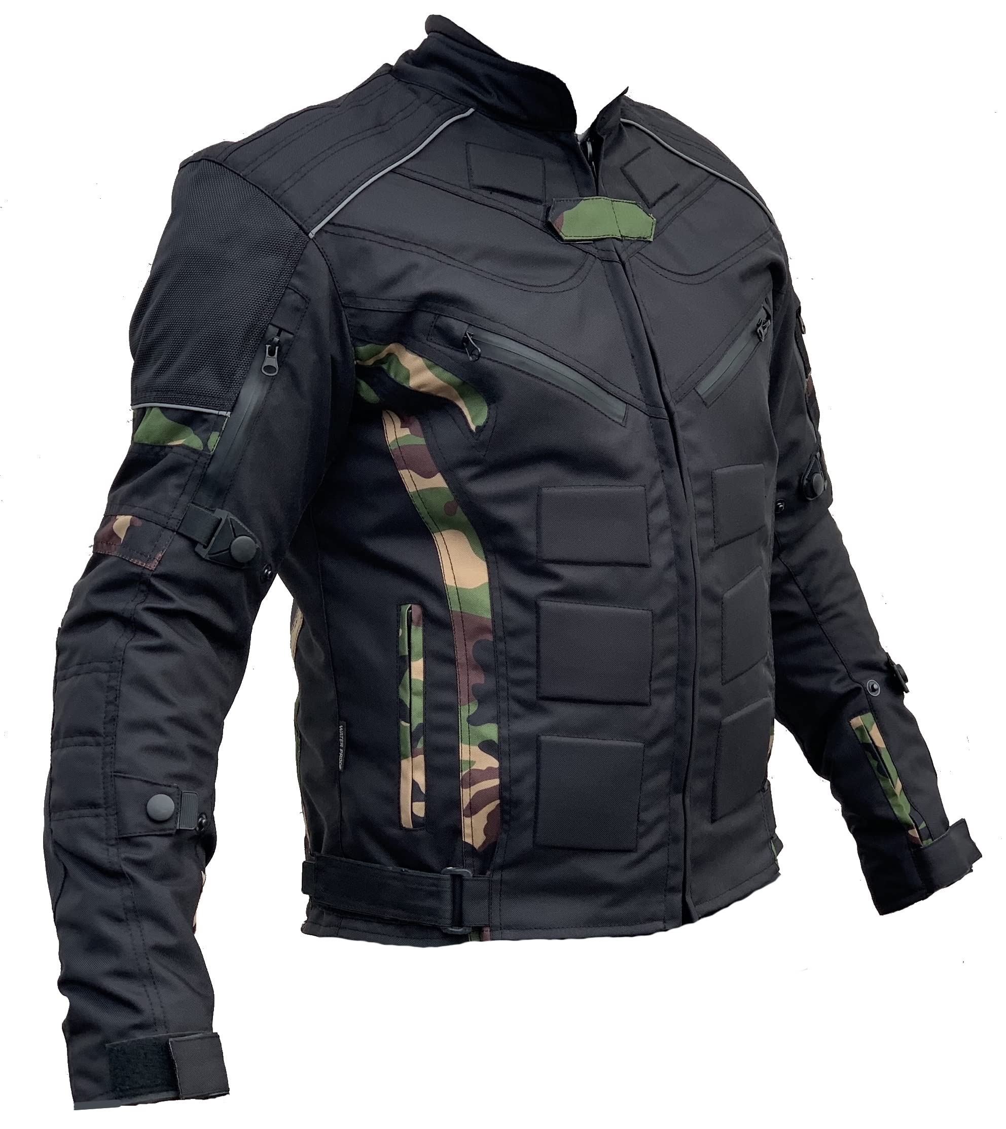 L&J Motorradjacke - Jacke mit herausnehmbaren Protektoren - Textil Motorrad Jacke Biker (5x_l)