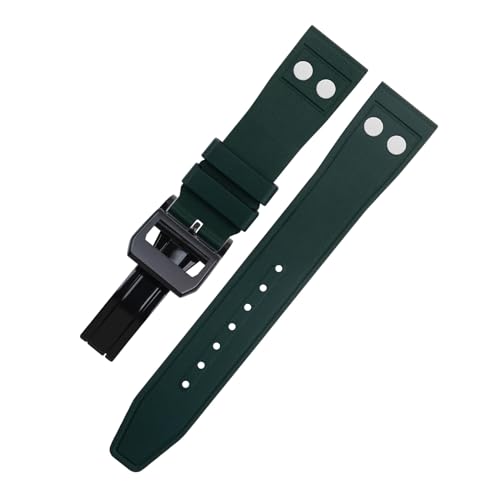 IOTUP Uhrenarmband für IWC Big Pilot Mark Portugieser, 22 mm, Fluorkautschuk mit Nieten, weiches Armband, 20 mm, Achat