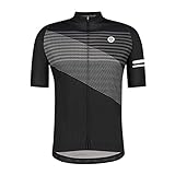 AGU Striped Fahrradtrikot Essential Herren, Atmungsaktive Radtrikot, Schnell Trocknend Material, Fahrradbekleidung für Männer, aus 100% Polyester, Schwarz - M