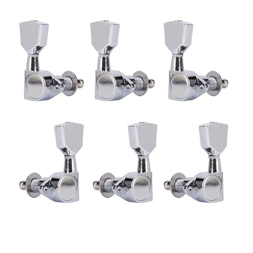 Strings Tuning Pegs Mechaniken Für Gitarre 6PCS Chrom/Titan Legierung 3R + 3L Akustische/Folk Gitarre Voll Verschluss Stimmwirbel String Tuner schlüssel (Color : 4)