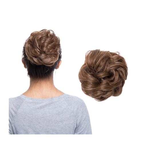 Haarteil Synthetischer, unordentlicher Haarknoten, Haarknoten, künstliches Haar, Chignon, elastisches Haarband, Haarteile for Frauen, Hochsteckfrisur, Donut-Chignon Haarverlängerung(Light brown)