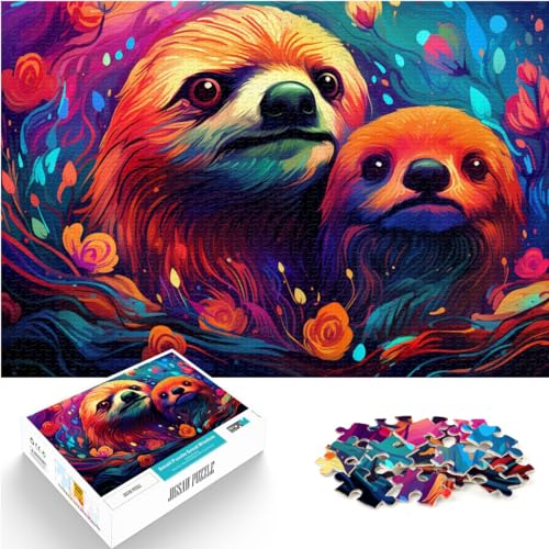 Puzzle für Puzzle, bunte Otter-Puzzles, 1000-teiliges Holzpuzzle, Spaß für Aktivitäten zu Hause, Geburtstagsgeschenk, Reisegeschenk, 1000 Teile (50 x 75 cm)