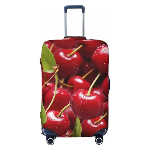 CSGJMYGS Red Cherries Gepäckabdeckungen für Koffer, waschbar, modisch, dehnbar, kratzfest, passend für 45,7 - 81,3 cm Gepäck, XL, Schwarz, XL, Schwarz , XL