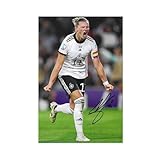 biegzc Fußball – Alexandra Popp – handsigniertes Foto, 30,5 x 20,3 cm – Deutsche Frauen – COA-Leinwand-Poster, Wandkunst, Dekordruck, Gemälde für Wohnzimmer, Schlafzimmer, Dekoration, 50 x 75 cm