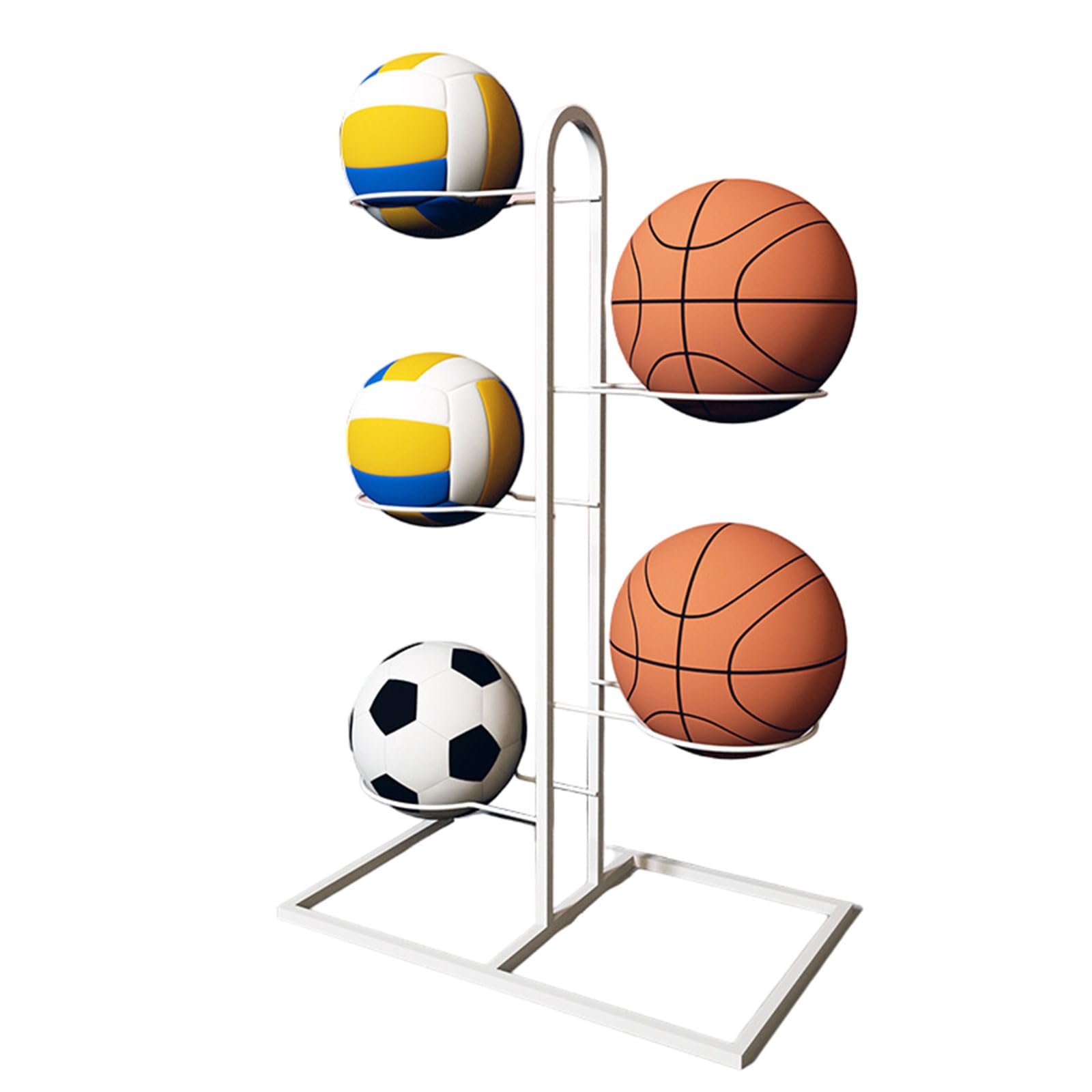 Uitndvyte Rolling Vertikale Display Rack Multilayer Lagerung Stehen Organisatoren Für Volleyball Fußball Basketball Fußball