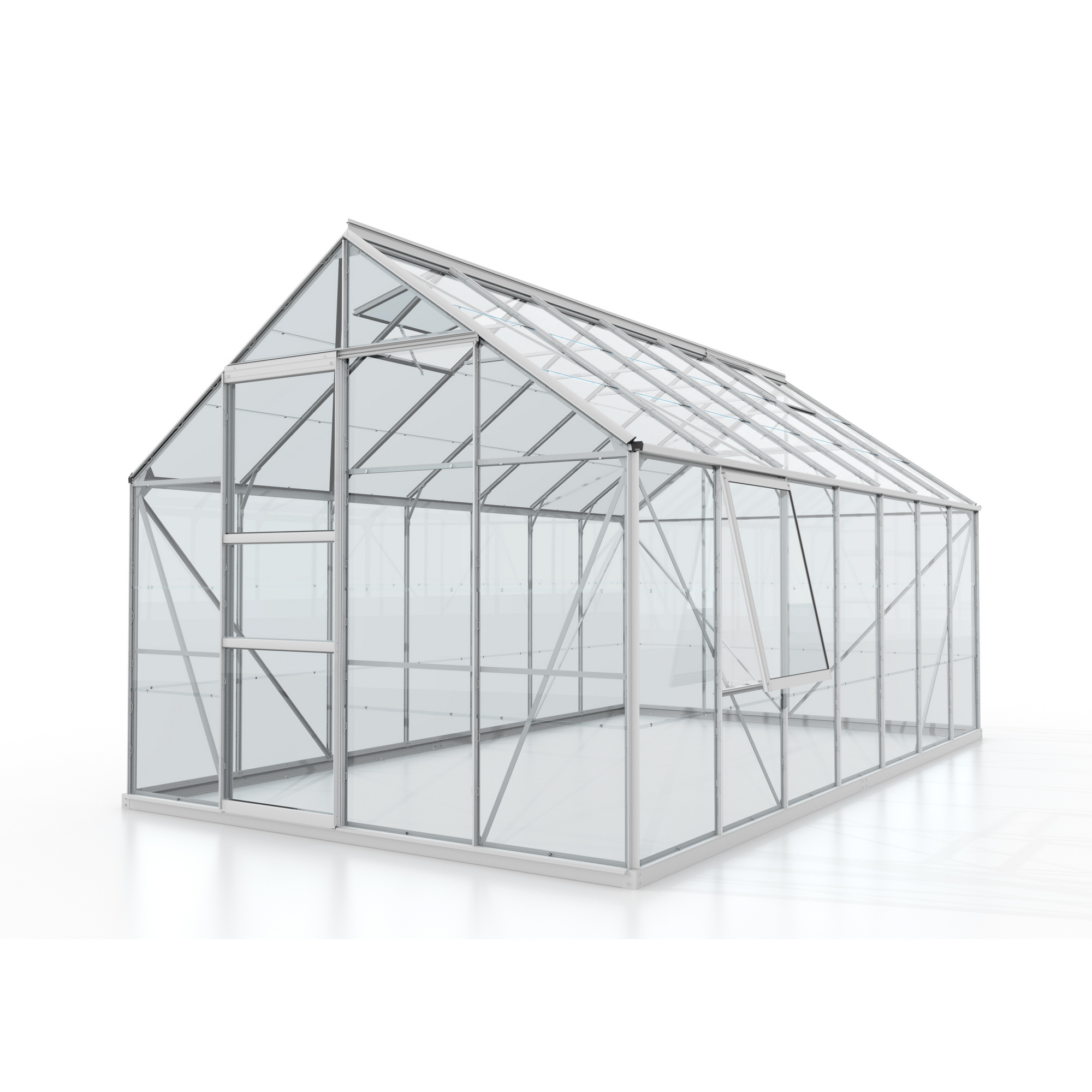 Vitavia Gewächshaus 'Meridian 1 11500' 11,5 m² 254,4 x 441 cm 3 mm Sicherheitsglas aluminiumfarben 2