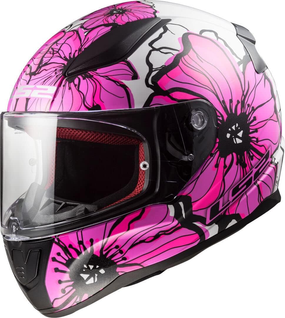 LS2, Integraler Motorradhelm Rapid Poppies Pink, L