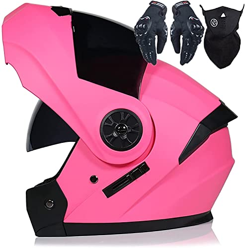 Motorradhelm Klapphelm Motorradabsturzmodulte Helm Für Erwachsene Männer Frauen,DOT/ECE Genehmigte Full Face Racing Motorrad Helm RollerHelm Mit Sonnenblende (Color : E, Größe : XL=61-62cm)