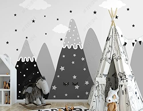 XLMING Handbemalte Stars Hollow Kinderzimmerwand Küche Esszimmer Arbeitszimmer Wohnzimmer TV Hintergrund Wand 3D Tapete-400cm×280cm