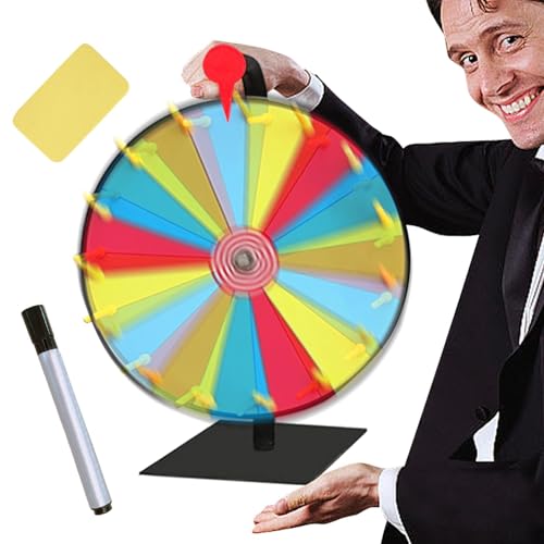 Spin Wheel Prize-Lucky Wheel Spiel, Preisrad-Spinner | Rad-Spinner Witheraser und Marke, Plattenspieler-Farbe, 15 Steckplätze, Tisch-Roulette-Spinner, Wandmontiertes Spinnrad für Kinderpreise