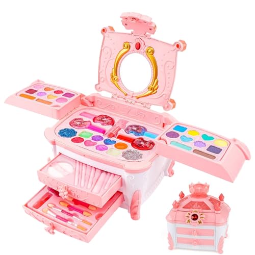 Idezek Make-up-Set für Mädchen, Make-up-Spielzeug für Mädchen,Kosmetisches Make-up-Set für kleine Mädchen - Kognitives Spielzeug für Kinder, Dress-up-Rollenspielset für das Early Learning Center,