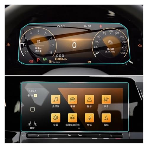 Für VW Für Golf 8 MK8 Für GTI 2020-2023 GPS-Navigationsfolie LCD-Bildschirmschutzfolie Autozubehör Gehärtetes Glas Navigation Schutzfolie Navigations-Displayschutz(Dashboard 10 GPS)