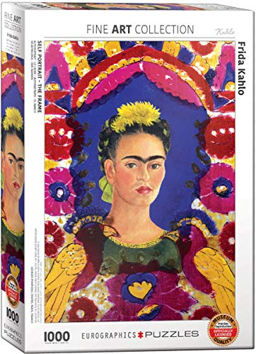 Frida Kahlo Selbstportrait mit Vögeln - 1000 Teile Puzzle Format 68x48 cm