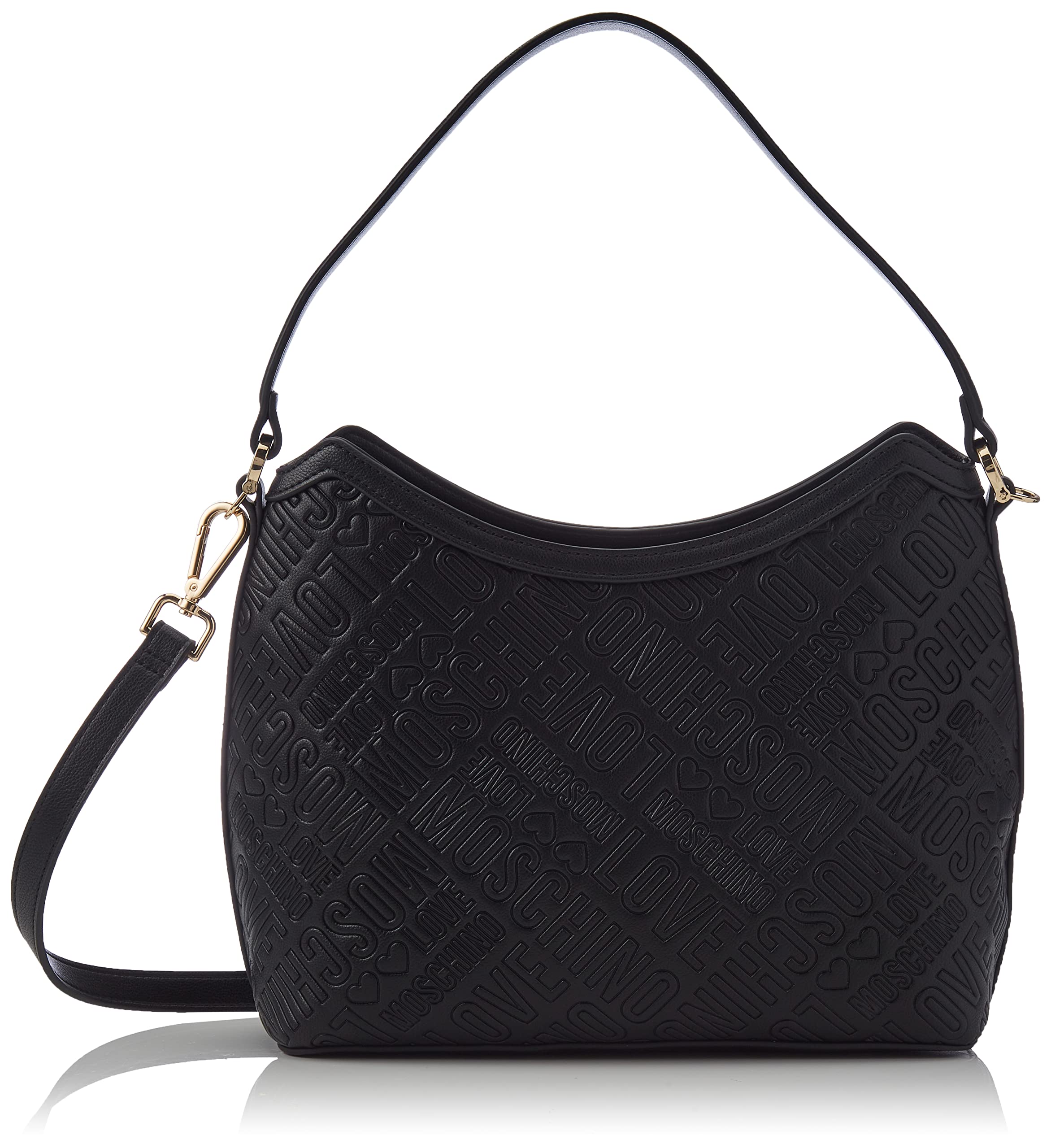 Love Moschino Damen Borsa Pu Embossed (Logo) Nero Umhngetasche, Mehrfarbig