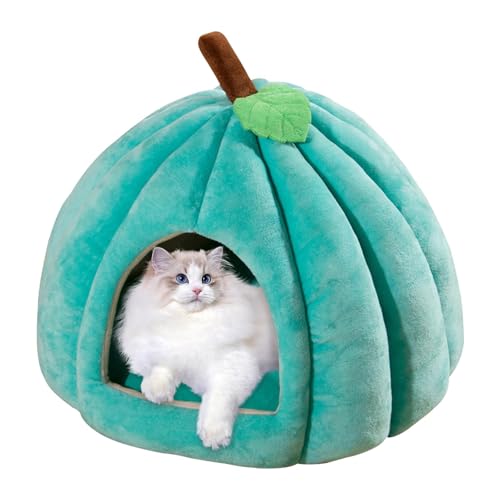 Halloween-Katzenbett – Halloween-Themen-Haustierbetten | Halloween-Themen-Katzenbetten | Halloween Haustier Kätzchen Höhlenhaus Kürbisförmig | Heimtierbedarf | Bequemes Haustierhöhlenbett Für Zu Hause