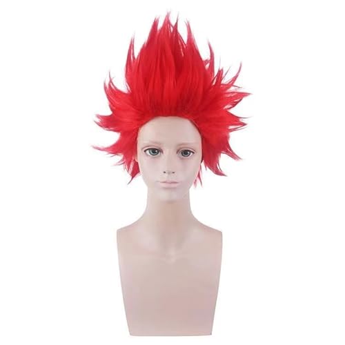 WCCNKK My Hero Academia Kirishima Eijiro Cosplay Perücke + Perückenkappe, Rote Perücke, Geeignet Für Halloween, Party, Karneval, Halloween-Dekorationszubehör, Anime-Geschenk