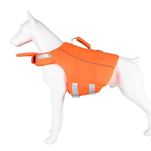 SUMMITDRAGON Reflektierende Hunde-Badebekleidung mit tollem Auftrieb, verstellbare Schwimmweste für Outdoor-Wasseraktivitäten, Schwimmen, Hundeschwimmweste