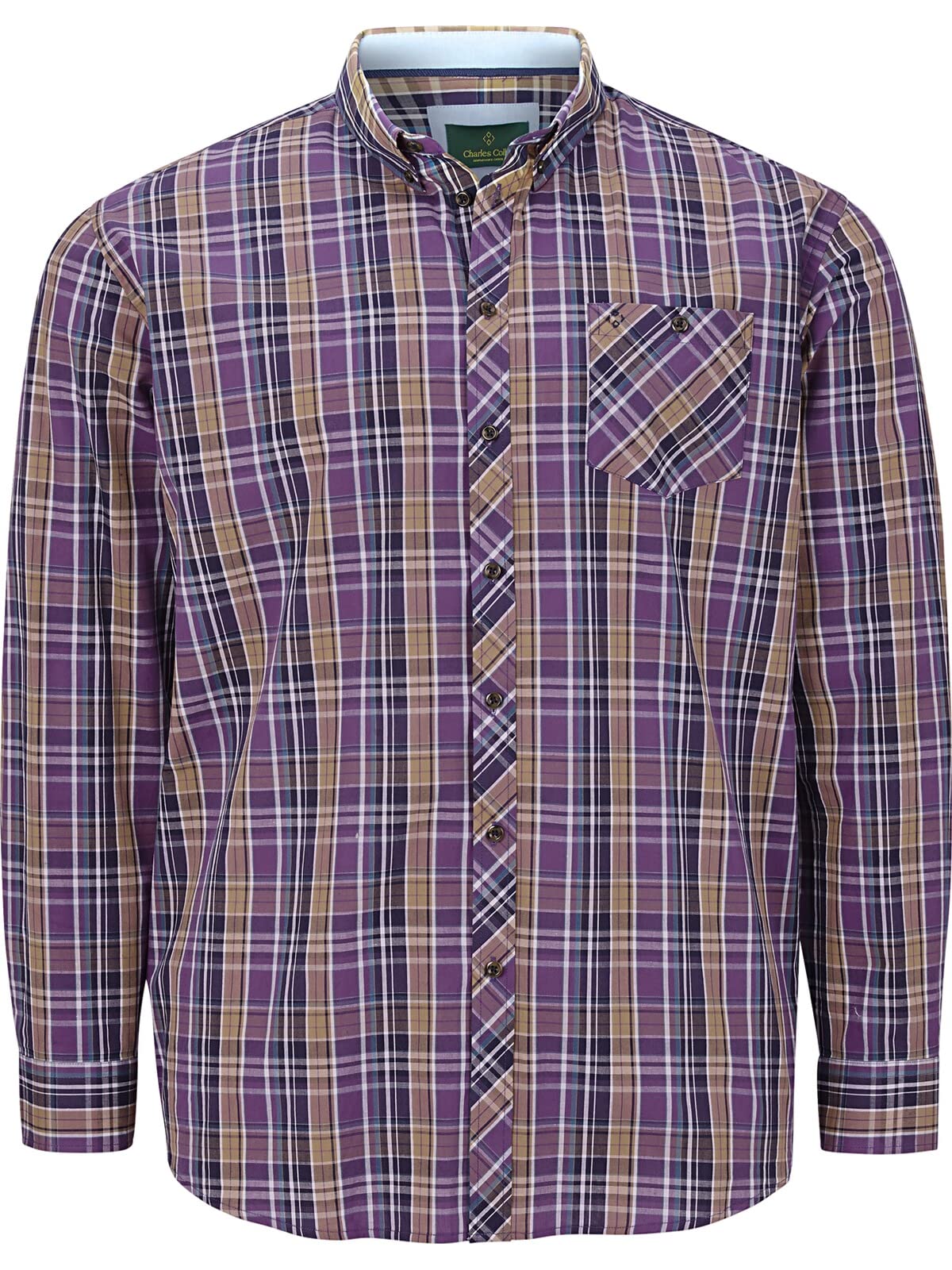 Charles Colby Herren Hemd Duke Lyn lila 3XL (XXXL) - 47/48