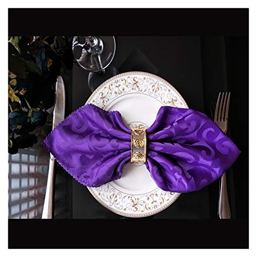 Wiederverwendbare Stoffservietten, 10 teile/los 48 cm quadratisch tischtuch Servietten for die Hochzeit Geburtstag Dekoration farbiges Serviettenstoff gestickt(Purple)