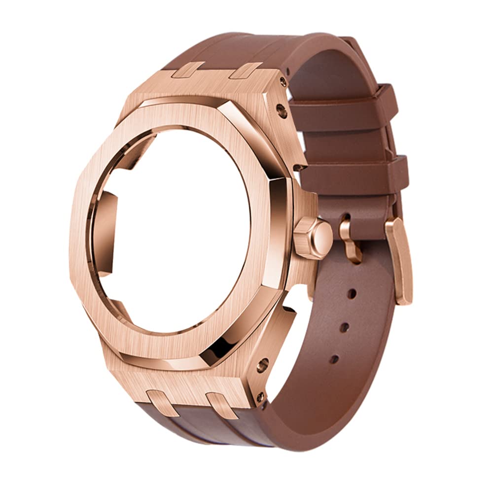 IOTUP Gummi-Uhrenarmband, geeignet für GA2100/2100, Edelstahl-Metallgehäuse, Fluorkautschuk-Armband, Modifikationswerkzeuge, Einheitsgröße, Achat