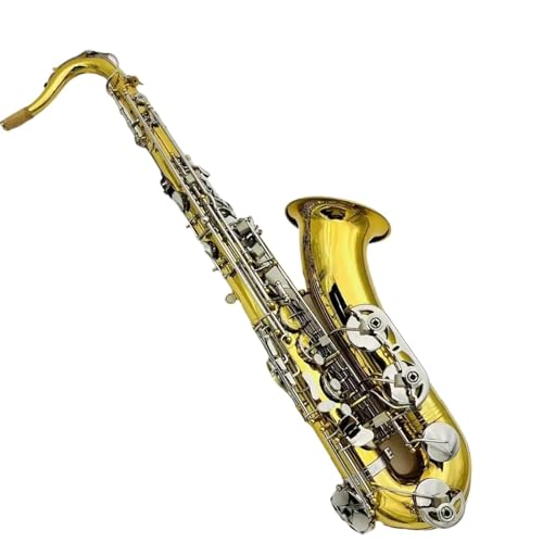 Tenorsaxophon Bb Tune Messing Lack Gold Silber Schlüssel Professionelle Holzblasinstrumente Mit Zubehör Anfänger saxophon (Color : Leather bag)