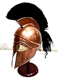 Medieval Replicas Mittelalterlicher griechischer Spartanischer Korinther-Helm mit schwarzer Plume-Antike Rüstung Helm Replik