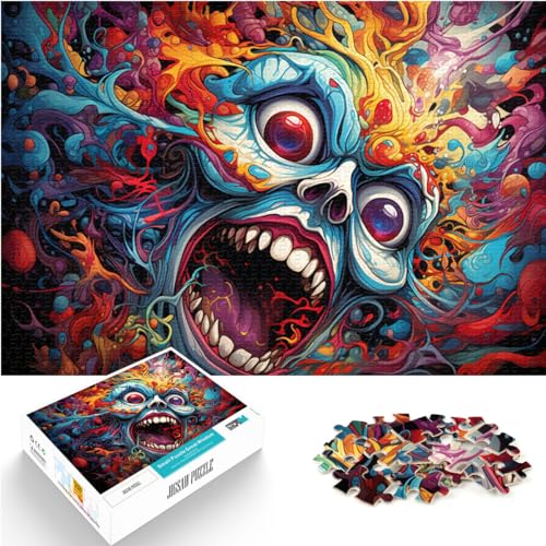 Puzzle | Puzzles, farbenfrohe Fantasy-Monsterkunst, 500 Teile, für Erwachsene, Holzpuzzle, tolles Geschenk für die ganze Familie, 500 Teile (38 x 52 cm)