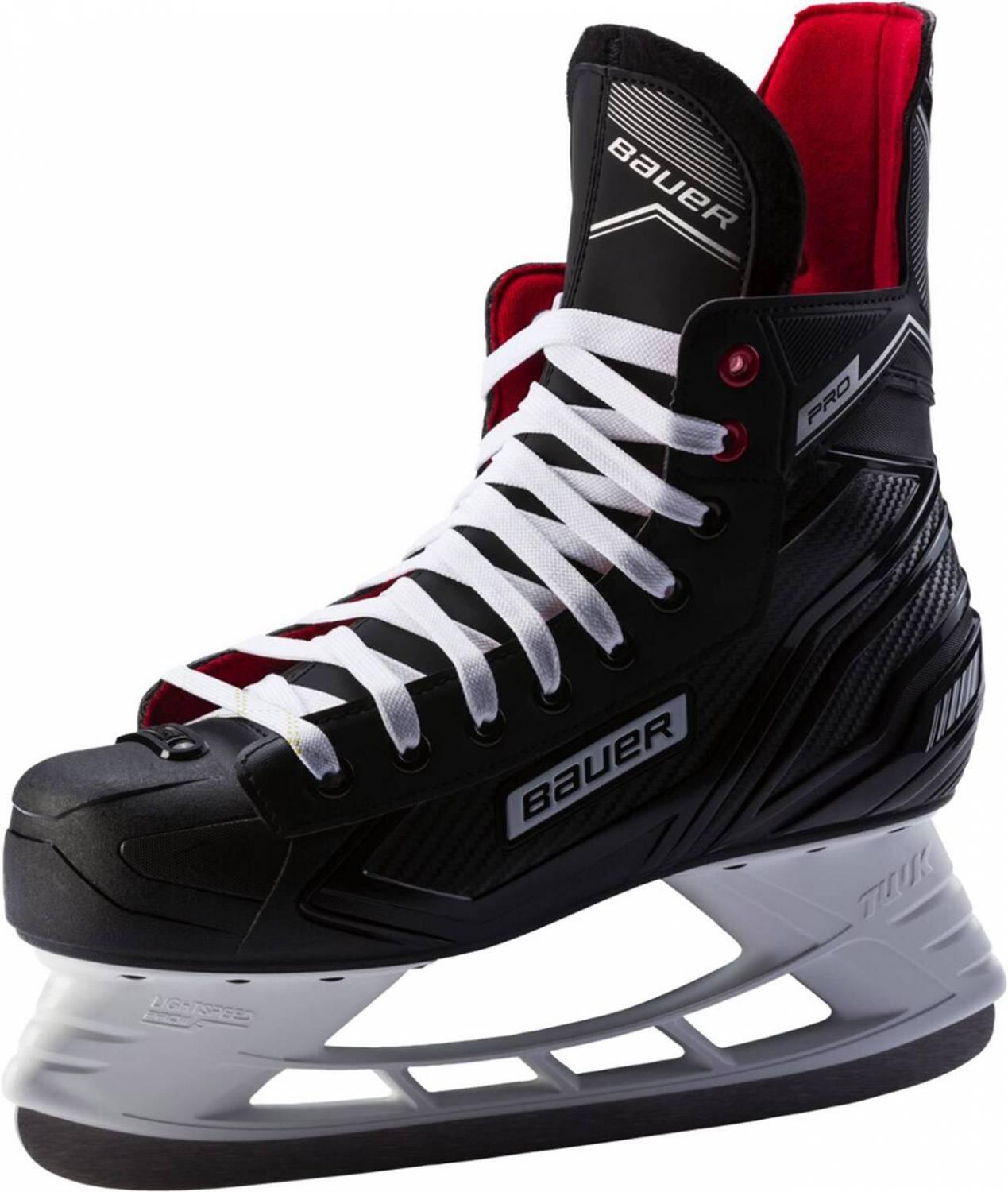 Bauer Jungen Pro Skate Feldhockeyschuhe, Schwarz (Schwarz-Weiss-Rot-SI 900), 33.5 EU