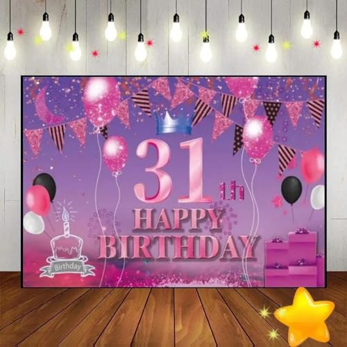 Alles Gute zum 31/32/33/34/35. Geburtstag Kuste Hintergrund Grün Hintergrund Fotografie Gras Grün Bildschirm Bunt Smash Kuchen 210X150cm