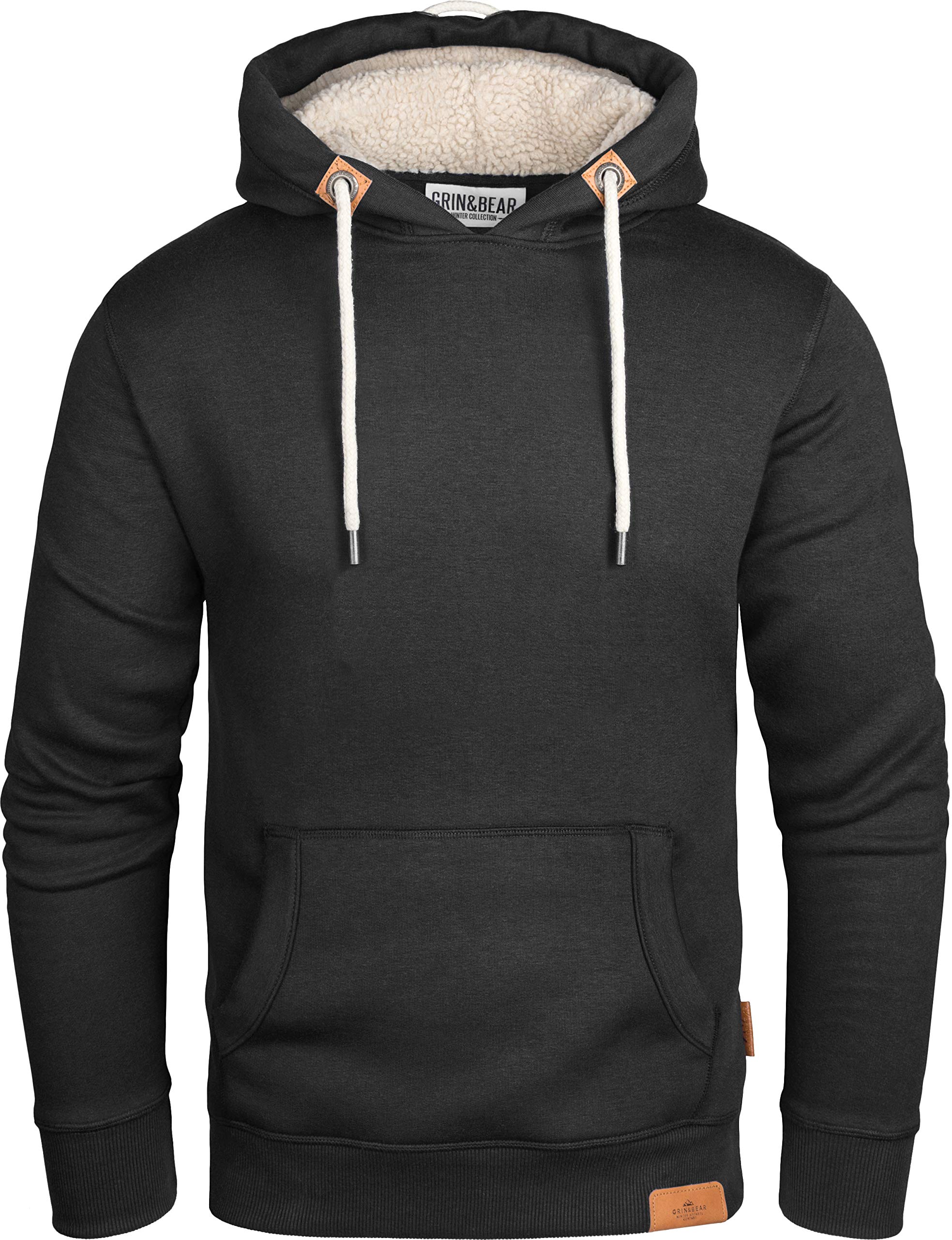 Grin&Bear Herren Kapuzenpullover schwarz, XL, GEC473