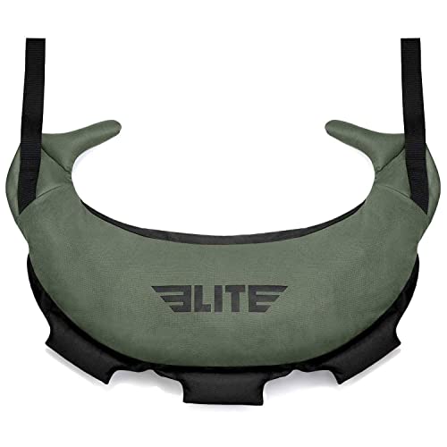 Elite Sports Bulgarische Canvas-Tasche für Crossfit, Fitness, Segeltuch, MMA, Fitnessstudio, Cross-Training, Sandsack, Grün , 45 LBS