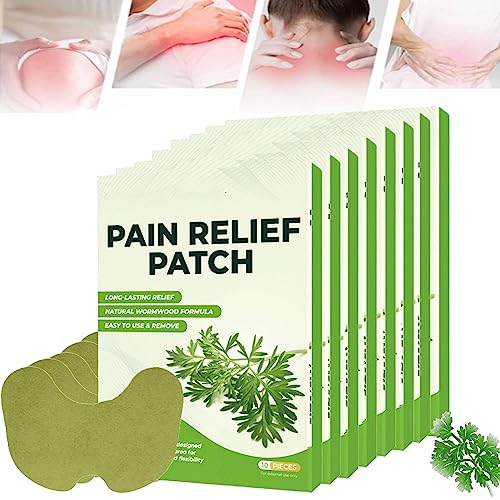 Wellnesstic Schmerzpflaster, Pain Relief Patch, Wellknee-Schmerzlinderungspflaster für das Knie, Wermut-Schmerzlinderungspflaster, Schmerzlinderung Wärmepflaster für Knie, Nacken, Schulter (80Pcs)