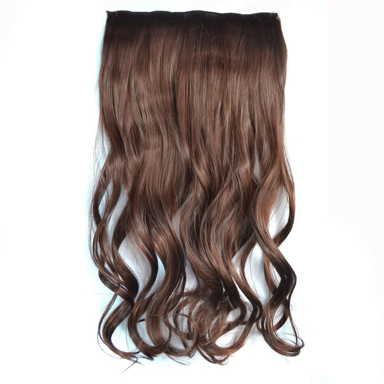 Clip-in-Haarverlängerungen 24-Zoll-Synthetik-Langwellen-Perücken-Clip-in-Haarverlängerungen mit 5 Clips-in-Haarverlängerungen, lange, gewellte synthetische Haarteile for Frauen Clip-in-Haarverlängerun