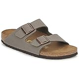 BIRKENSTOCK Unisex-Erwachsene Arizona Birko-Flor Pantoletten, Grau (Stone), 38 EU