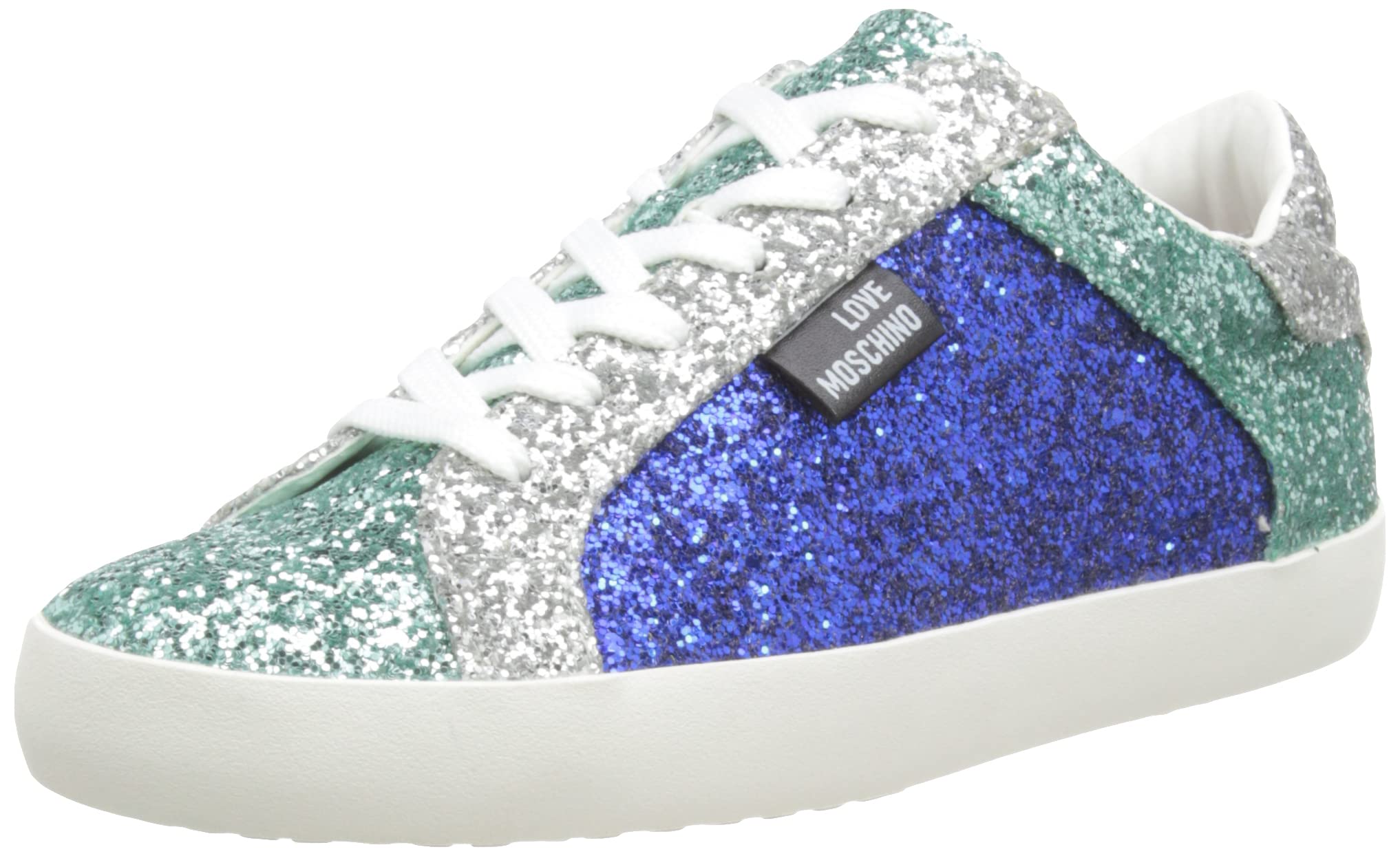 Love Moschino Damen Sneaker Oxford-Schuh, blau, 37 EU