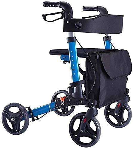 Rollator Walker Gehhilfe Leichte Mobilität Faltbar mit Sitz und Tasche 4 Rollen für ältere Menschen Vorwärts