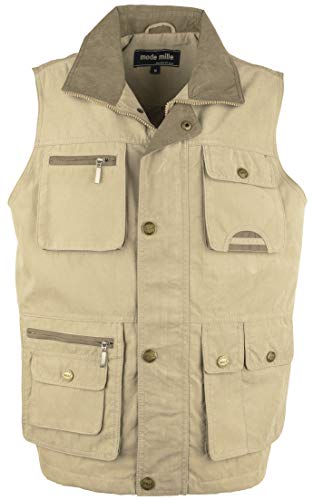 SOUNON Herren Micofaser Weste, Outdoor-Weste Sandbraun, Groesse: XL