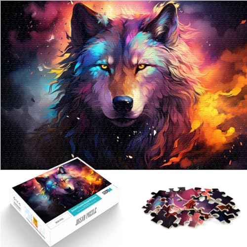 Puzzle Mysteriöser Space Wolf 1000-teiliges Puzzle für Erwachsene, Holzpuzzle, Familienaktivitätspuzzle, Lernspiele, 1000 Teile (50 x 75 cm)