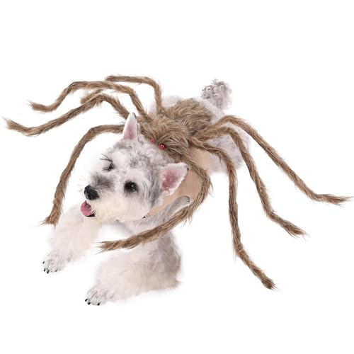 Spinnen-Anzüge für Hunde – Pelzige Riesen-Simulationsspinnen-Haustier-Outfits | verstellbares Halloween-Kostüm für Hunde und Katzen, Verkleidungszubehör