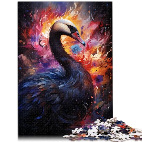 Puzzle für Puzzle Seltsam gefärbter schwarzer Schwan Puzzle 1000 Teile Holzpuzzle Anspruchsvoll zu vervollständigen, aber lustig und humorvoll 1000 Stück (50x75cm)