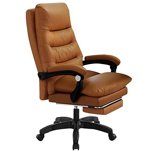 QYZUJIKL Bürostuhl, verstellbar, robuster Schreibtischstuhl, mittelhohe Rückenlehne, bequemer ergonomischer Gaming-Stuhl aus PU-Leder mit Armlehne und Schwenkrädern