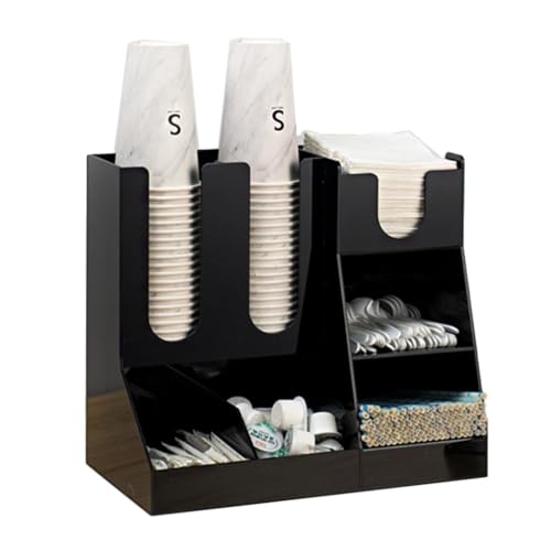 GNBOW Kaffeestation-Organizer-Set, Organizer for Kaffeegewürze und Tassen, Einwegbecherhalter aus Acryl