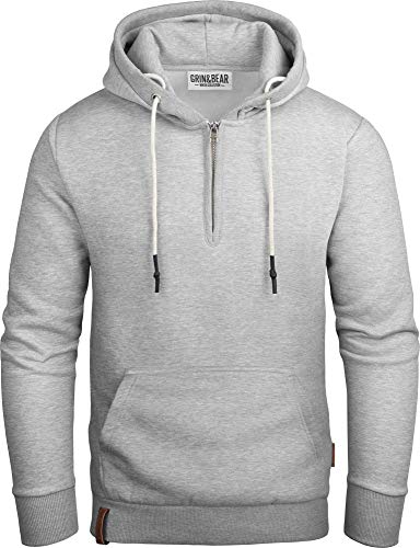 Grin&Bear Herren Hoodie Kapuzenpullover GEC483 Graumeliert-L